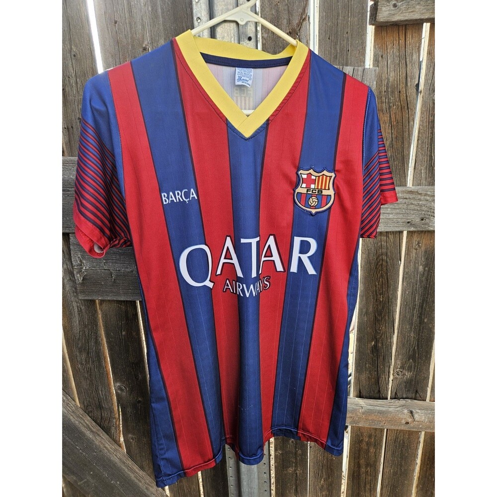 Barcelona Soccer Jersey  FC Barca Mens Small FCB Qatar Airways UNICEF